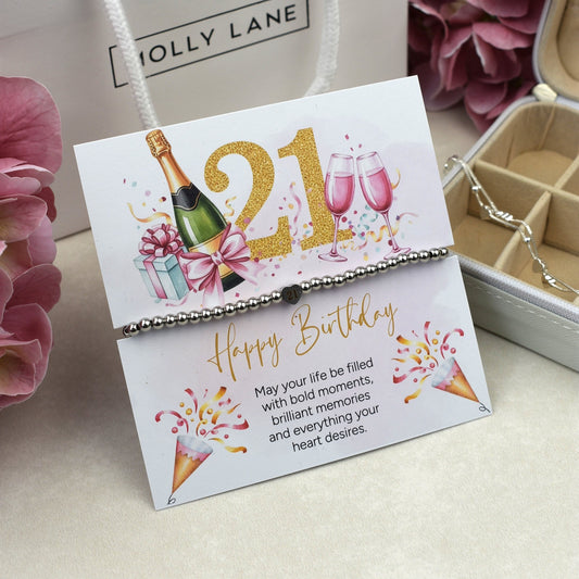 Happy 21st Birthday Bracelet | 21st Birthday Gift for Her