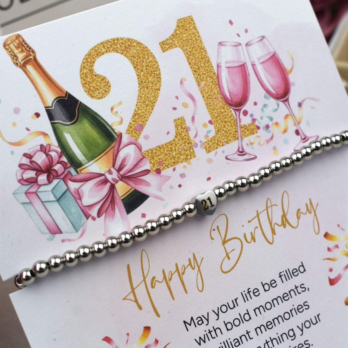 Happy 21st Birthday Bracelet | 21st Birthday Gift for Her