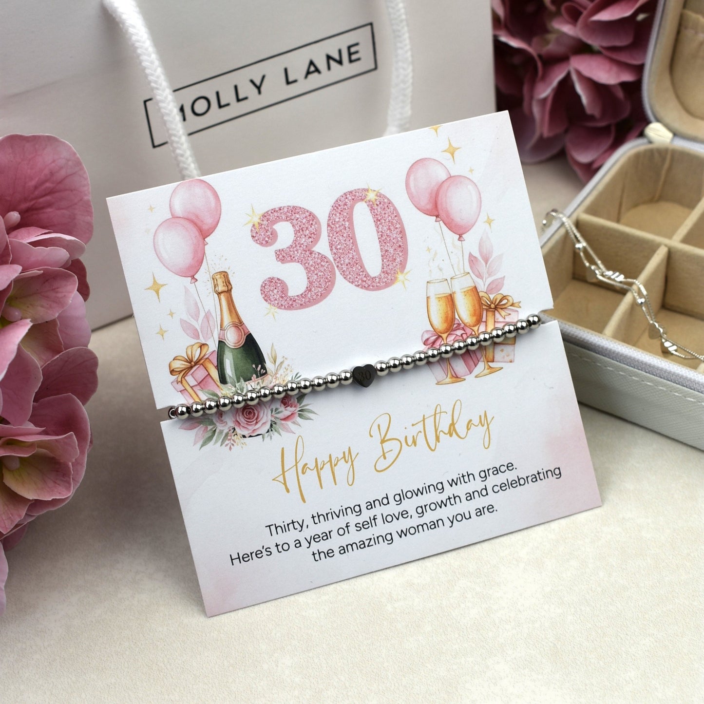 Happy 30th Birthday Bracelet | Milestone 30th Birthday Gift for Her