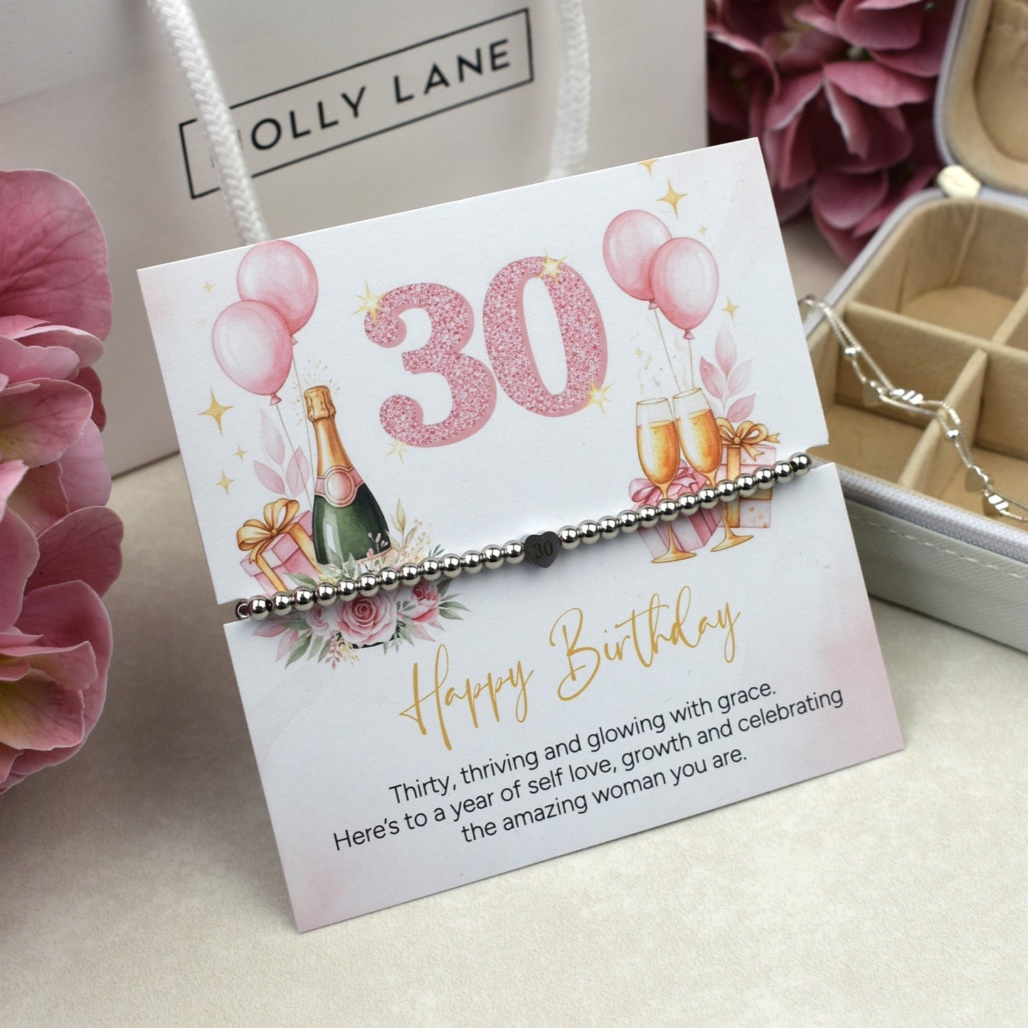 Happy 30th Birthday Bracelet | Milestone 30th Birthday Gift for Her