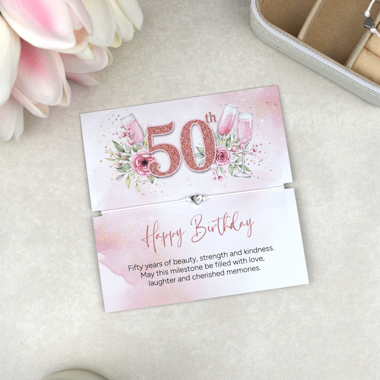 Happy 50th Birthday Bracelet Gift | Fifty & Fabulous Gift