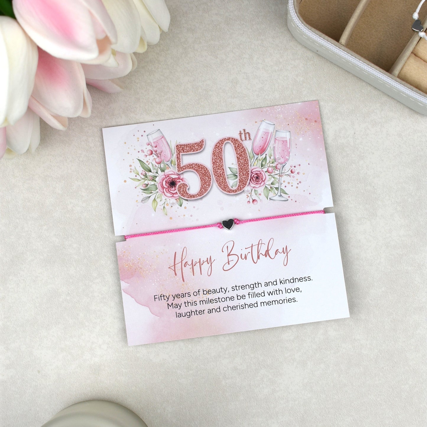 Happy 50th Birthday Bracelet Gift | Fifty & Fabulous Gift