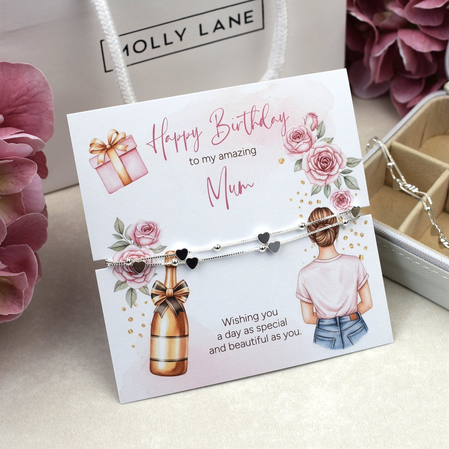 Happy Birthday To My Amazing Mum Heart Bracelet | Mum Birthday Gift