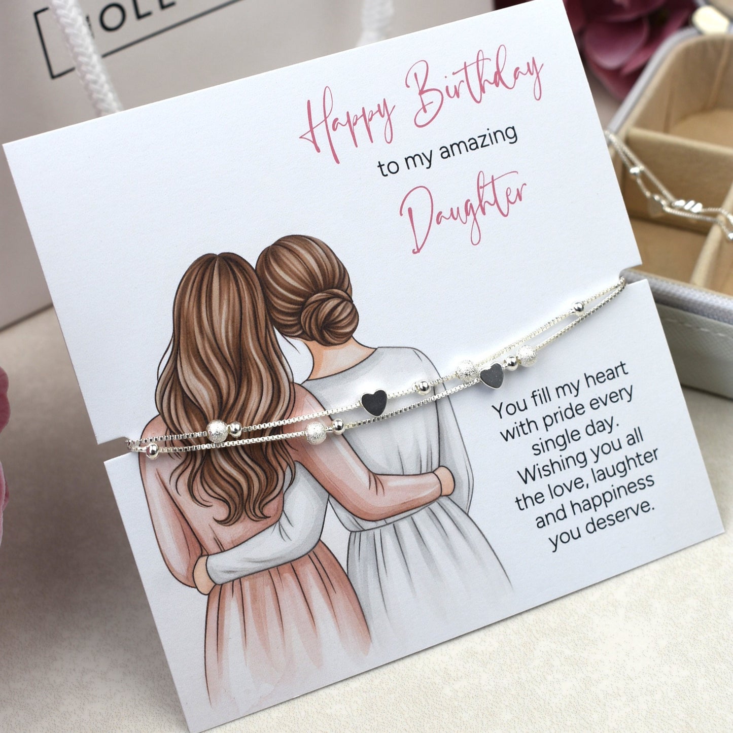Happy Birthday To My Amazing Daughter Heart Bracelet | Daughter Birthday Gift