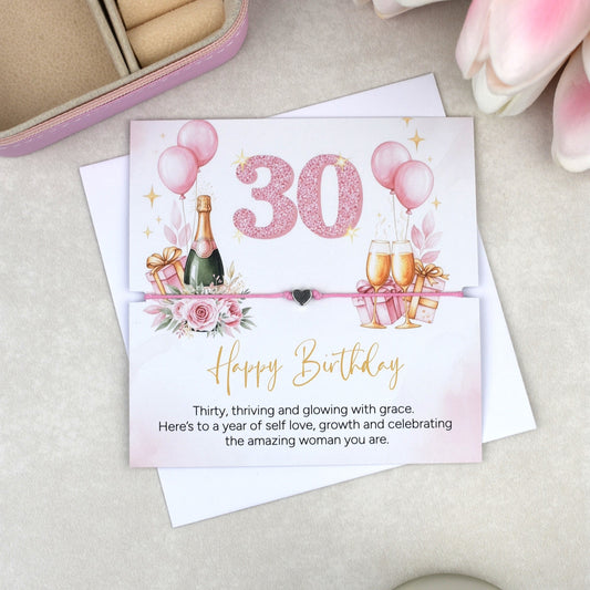 Happy 30th Birthday Bracelet | Milestone 30th Birthday Gift for Her