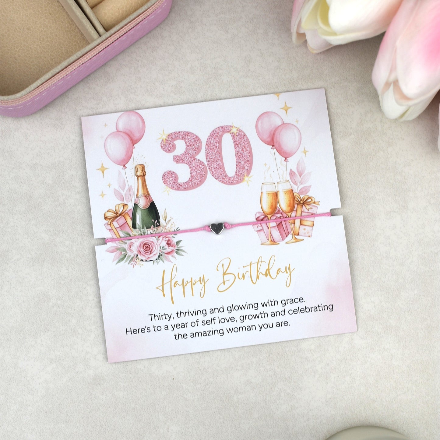 Happy 30th Birthday Bracelet | Milestone 30th Birthday Gift for Her