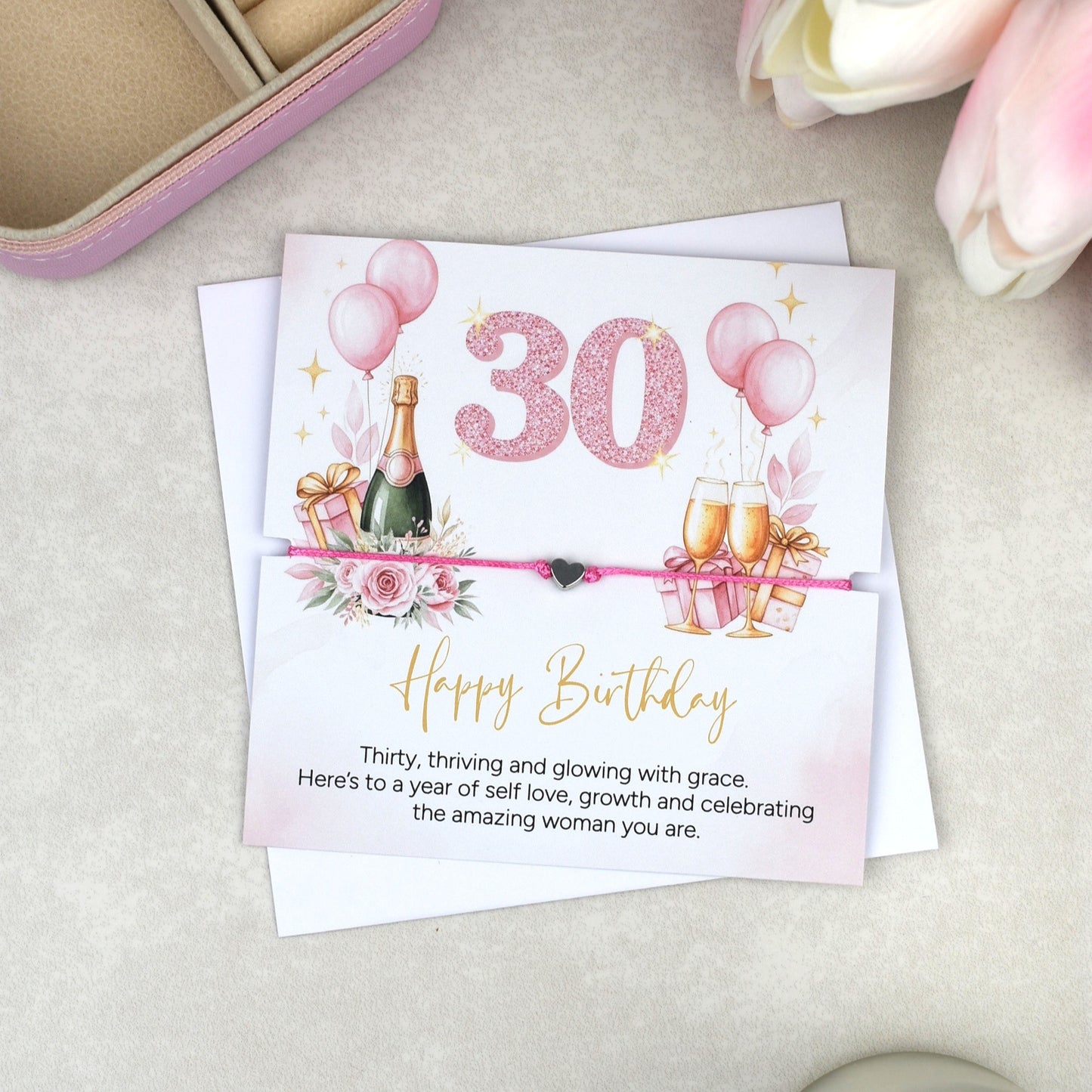 Happy 30th Birthday Bracelet | Milestone 30th Birthday Gift for Her