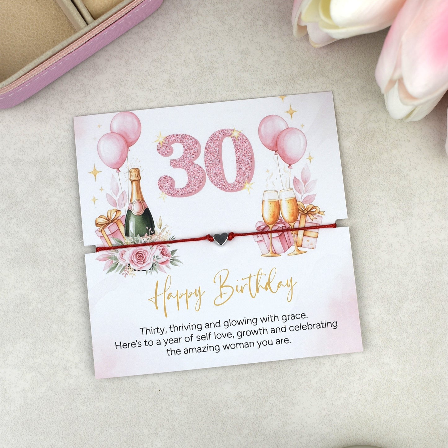 Happy 30th Birthday Bracelet | Milestone 30th Birthday Gift for Her