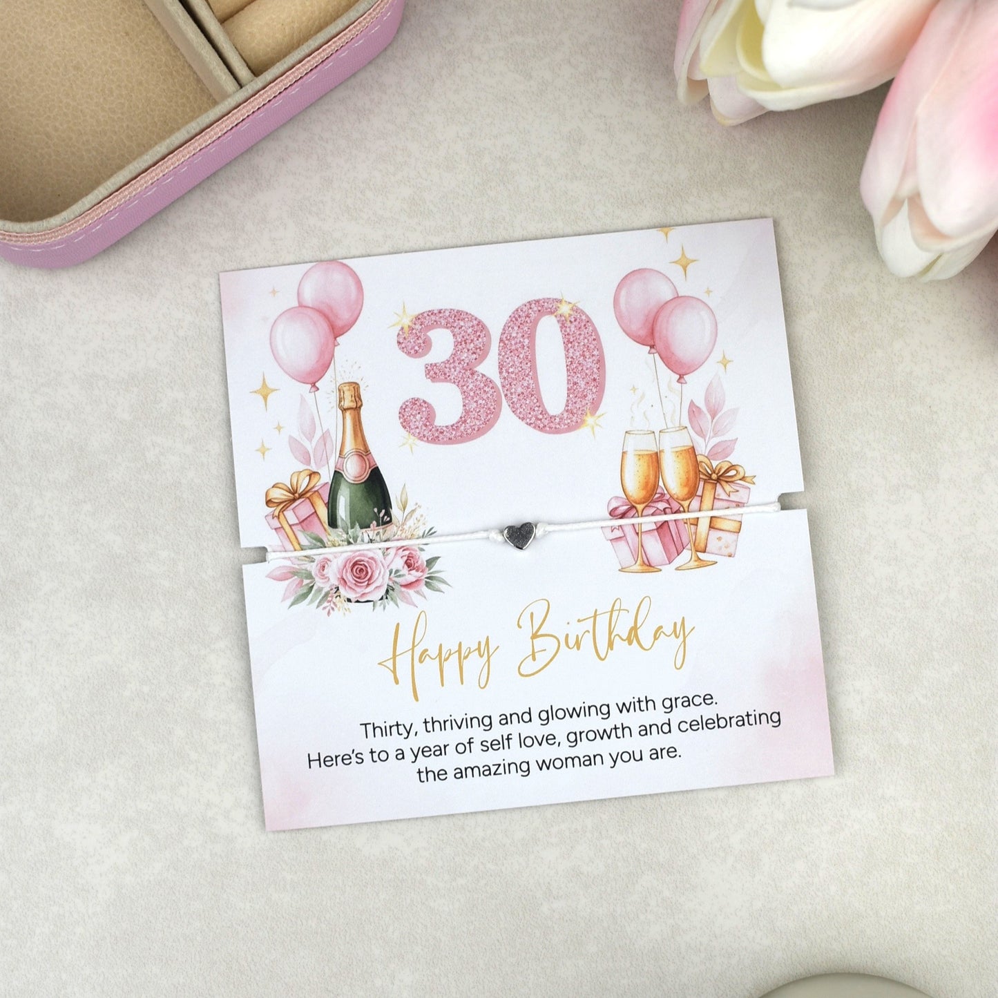 Happy 30th Birthday Bracelet | Milestone 30th Birthday Gift for Her