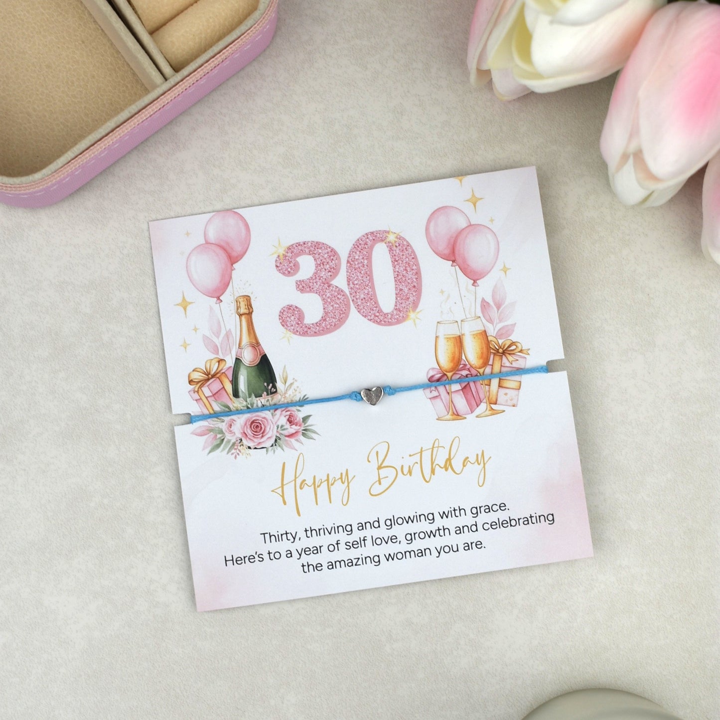 Happy 30th Birthday Bracelet | Milestone 30th Birthday Gift for Her