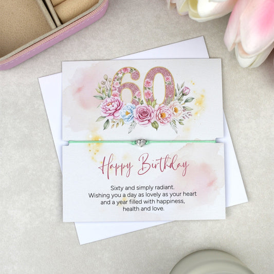 Happy 60th Birthday Bracelet for Her | Elegant 60th Birthday Gift