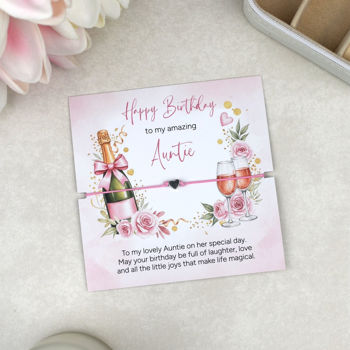 Happy Birthday To My Amazing Auntie Bracelet Gift | Auntie Birthday Jewellery