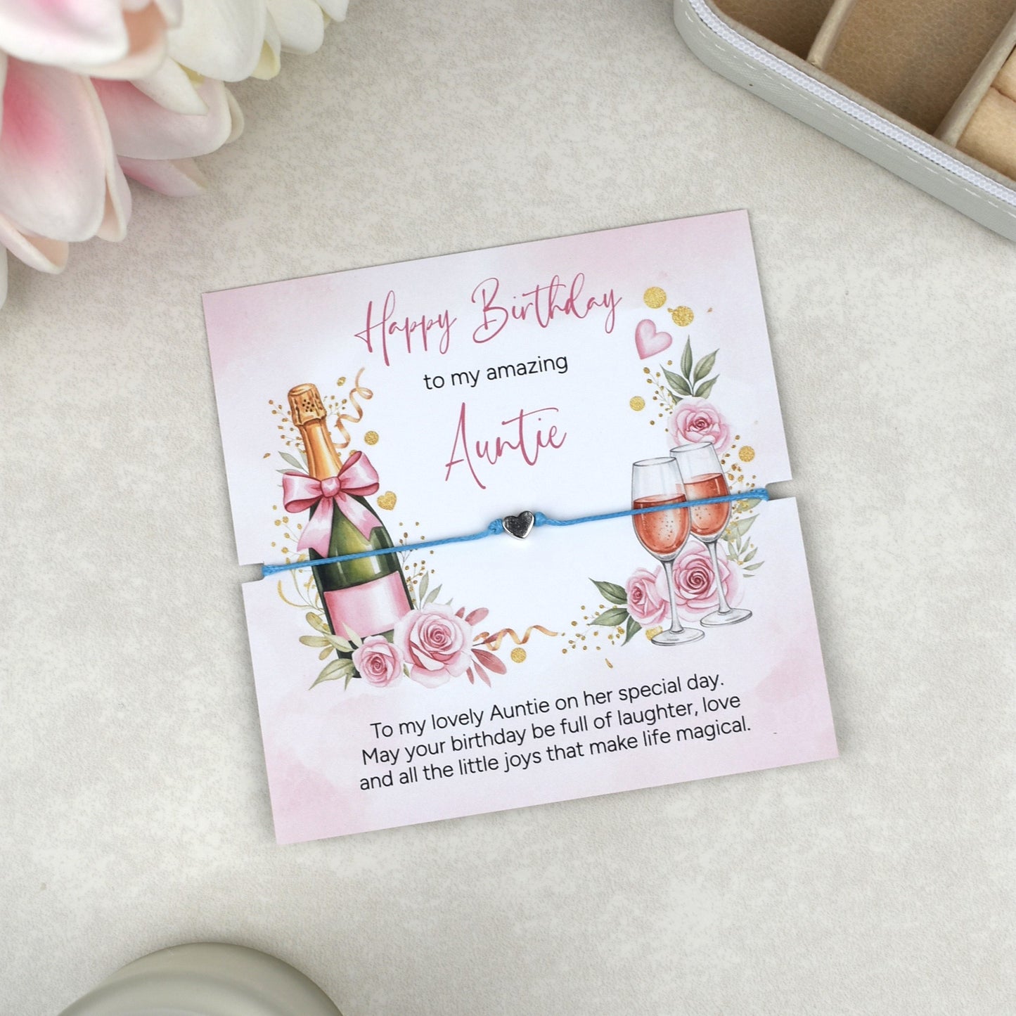 Happy Birthday To My Amazing Auntie Bracelet Gift | Auntie Birthday Jewellery