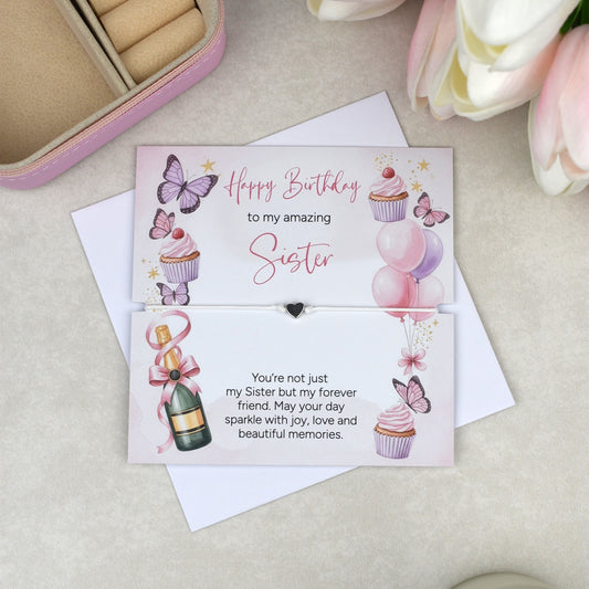 Happy Birthday To My Amazing Sister bracelet, birthday gift for Sister, sentimental jewellery, meaningful Sister keepsake, perfect birthday present for her.