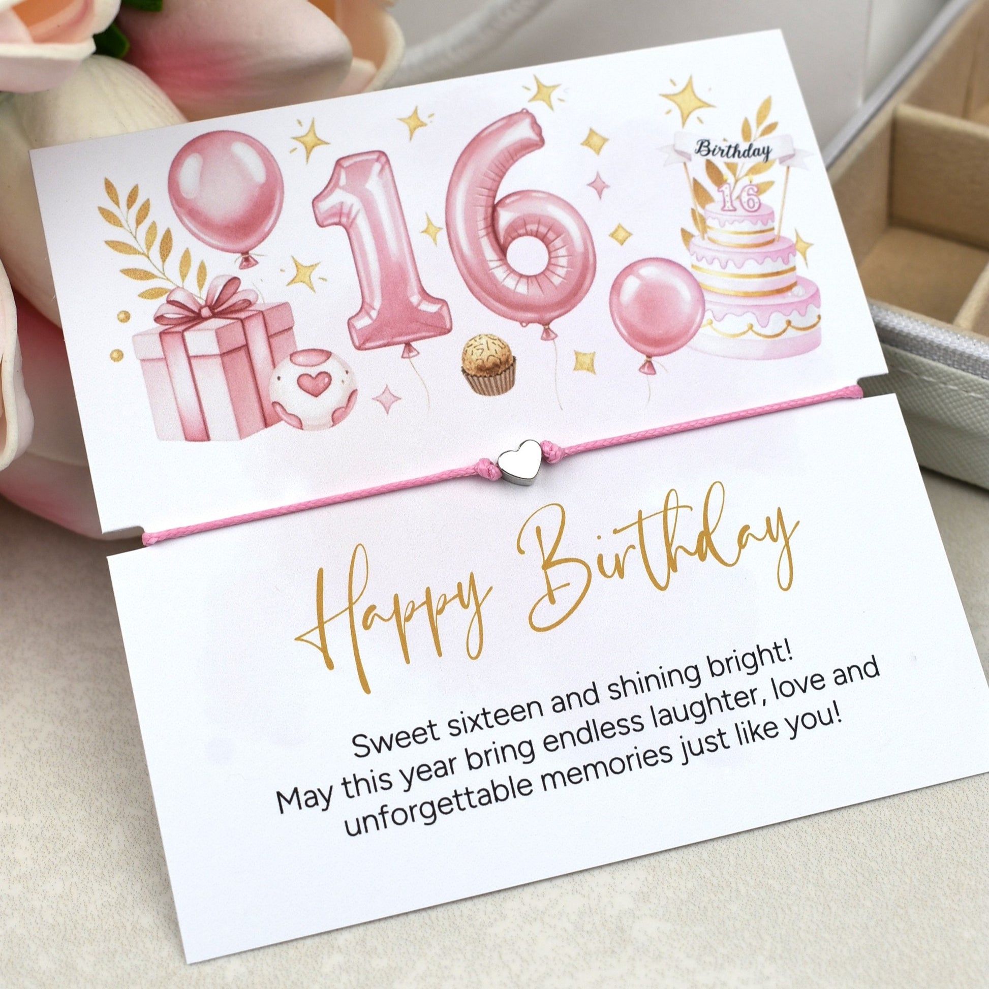 Happy 16th birthday bracelet featuring a delicate charm, perfect as a sweet sixteen keepsake gift