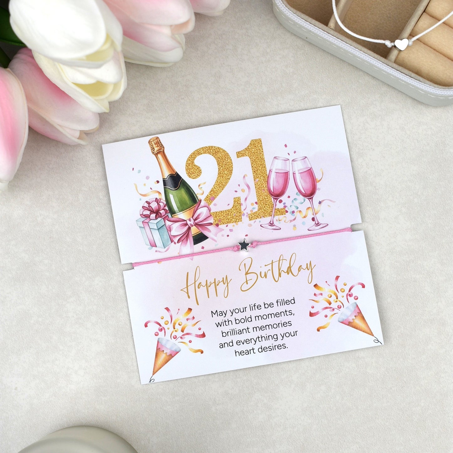Happy 21st Birthday Bracelet | 21st Birthday Gift for Her