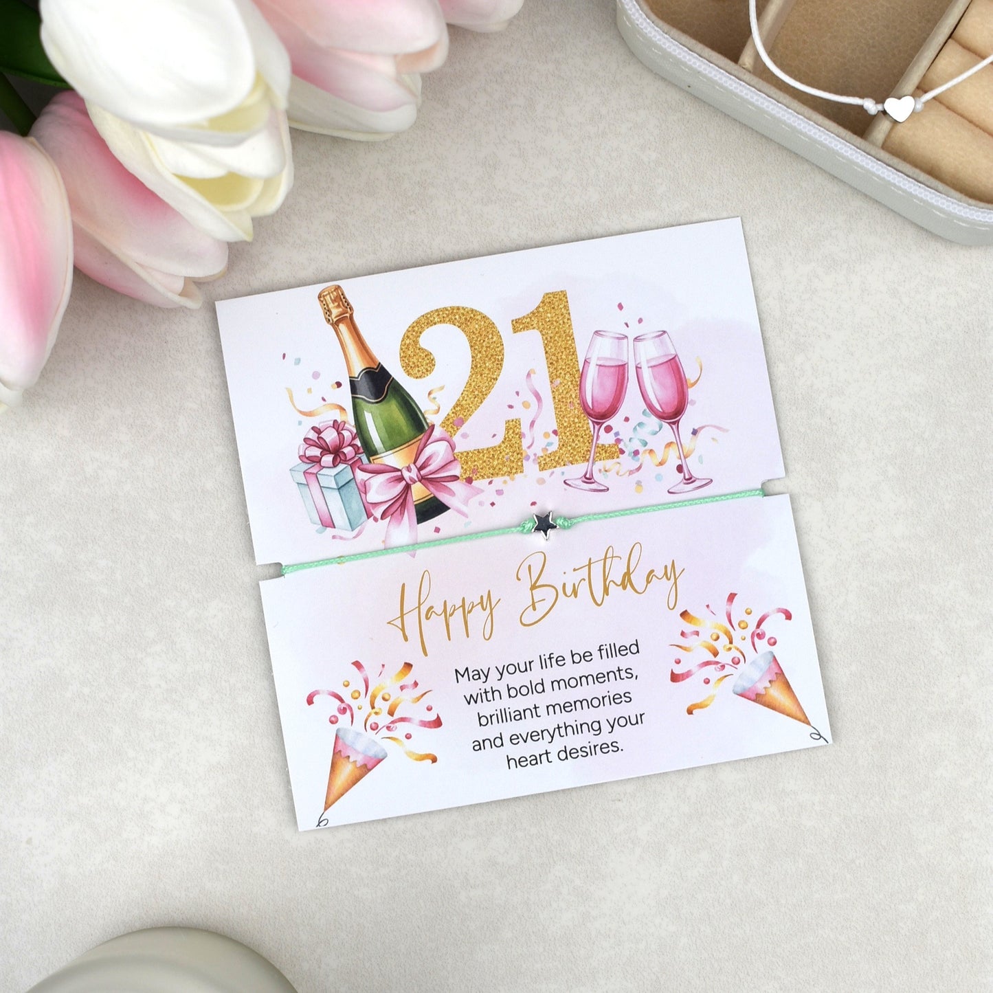 Happy 21st Birthday Bracelet | 21st Birthday Gift for Her