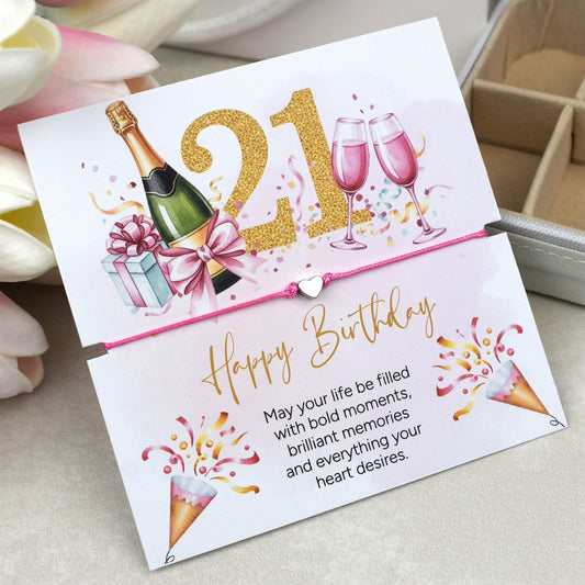 Happy 21st birthday bracelet featuring a delicate charm, a thoughtful milestone keepsake gift for celebrating a special 21st birthday