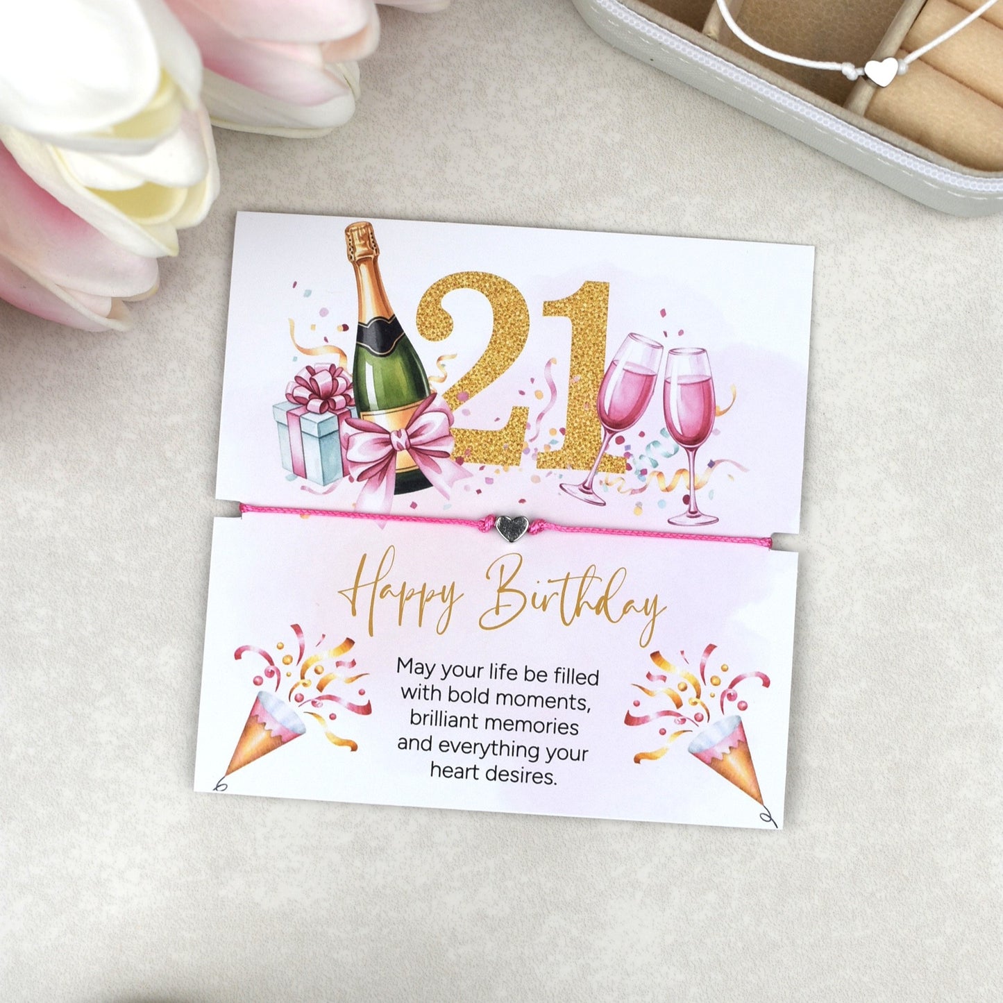 Happy 21st Birthday Bracelet | 21st Birthday Gift for Her