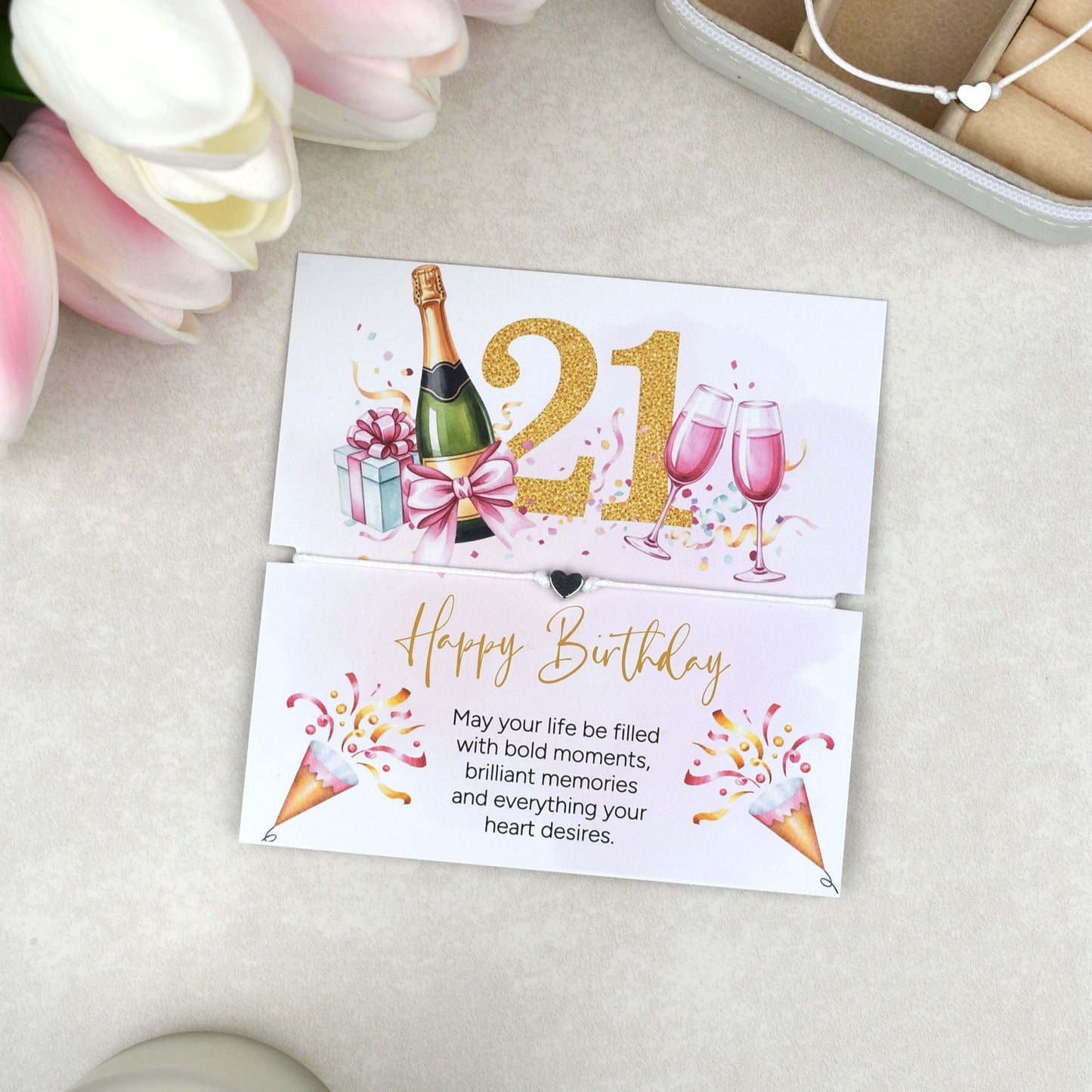 Happy 21st Birthday Bracelet | 21st Birthday Gift for Her