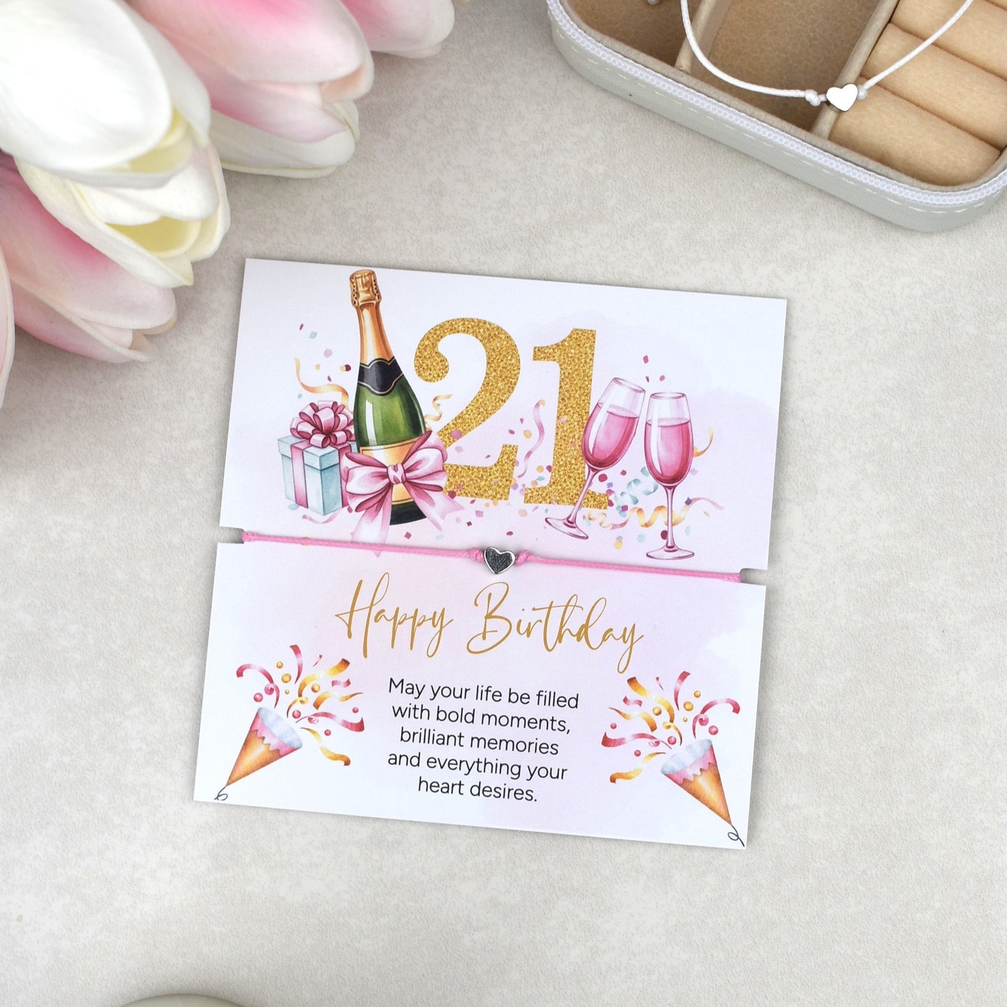 Happy 21st Birthday Bracelet | 21st Birthday Gift for Her