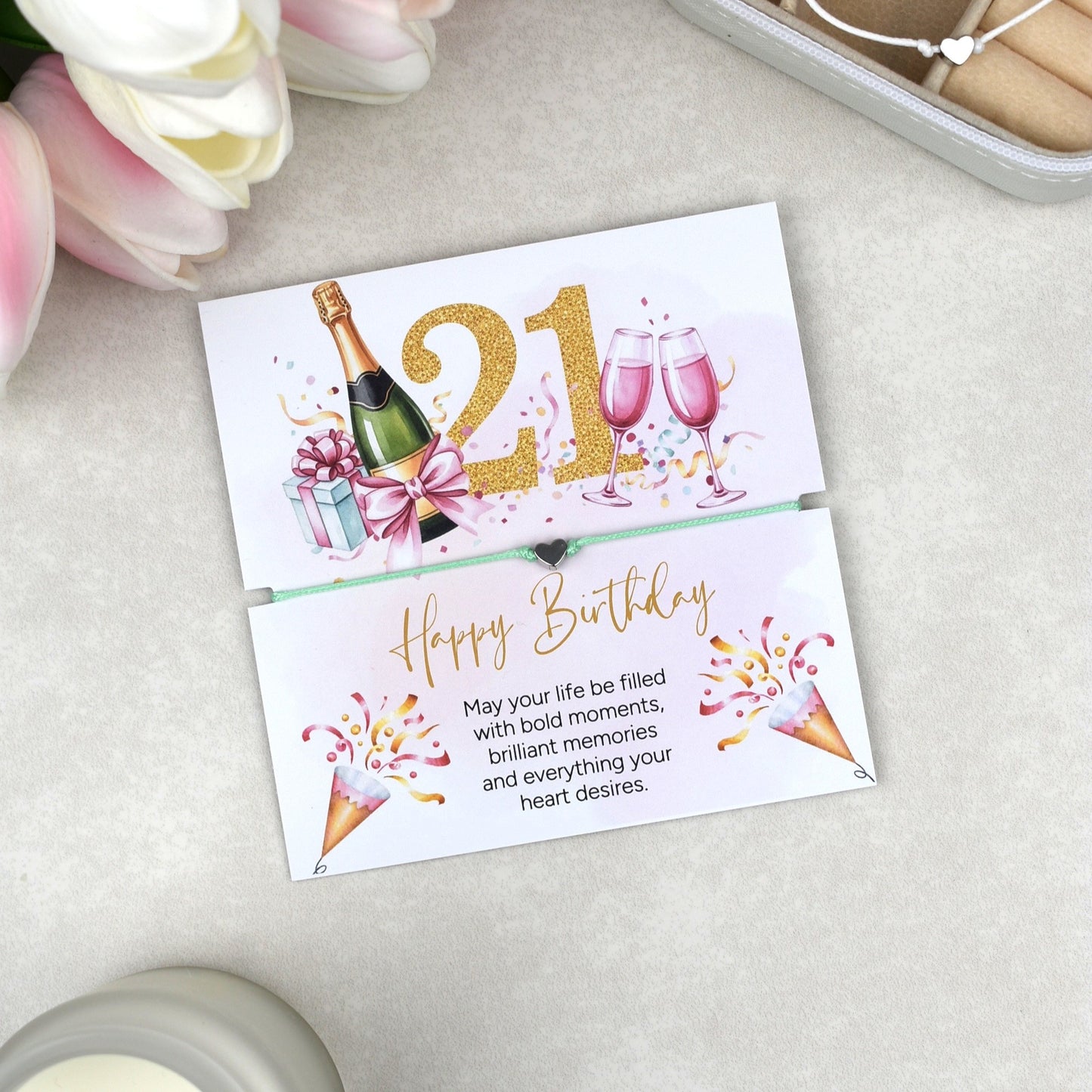 Happy 21st Birthday Bracelet | 21st Birthday Gift for Her