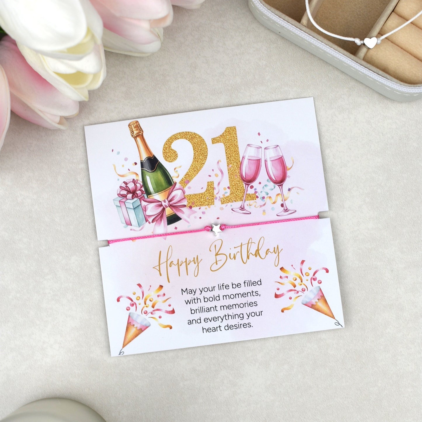 Happy 21st Birthday Bracelet | 21st Birthday Gift for Her