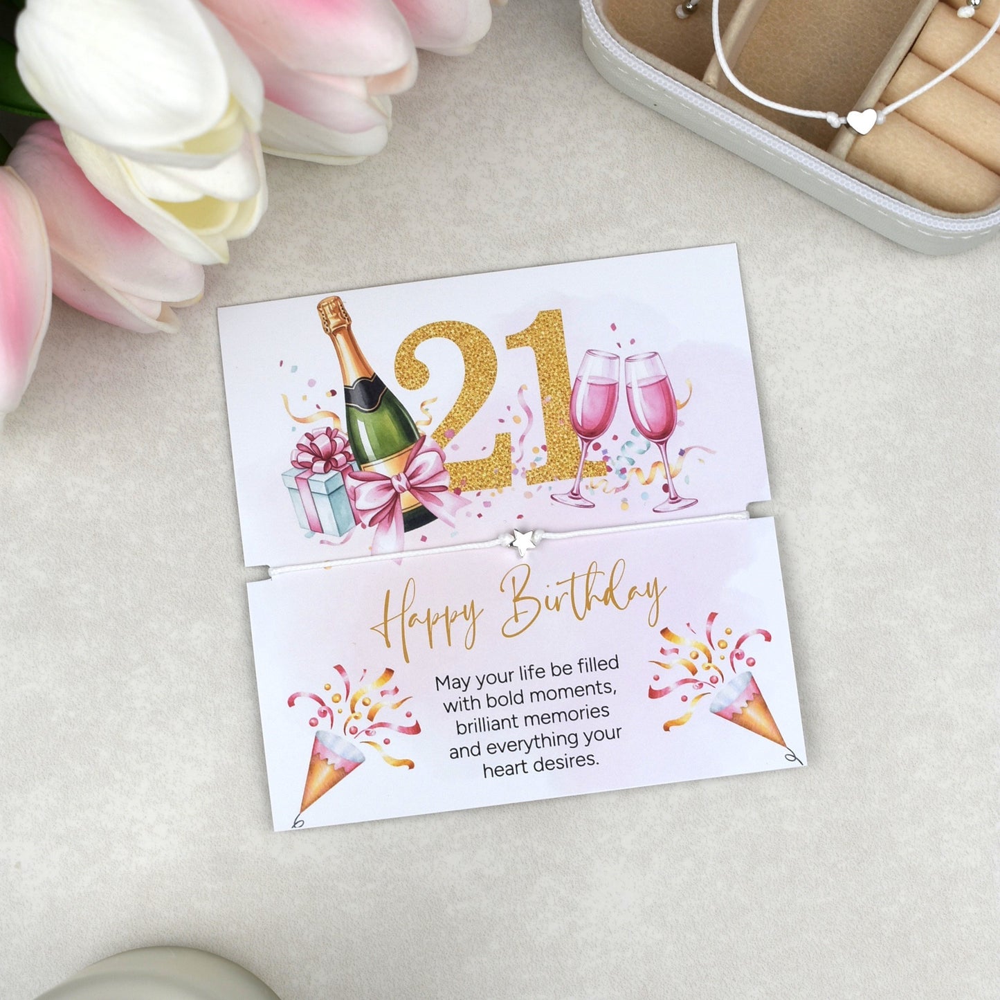Happy 21st Birthday Bracelet | 21st Birthday Gift for Her