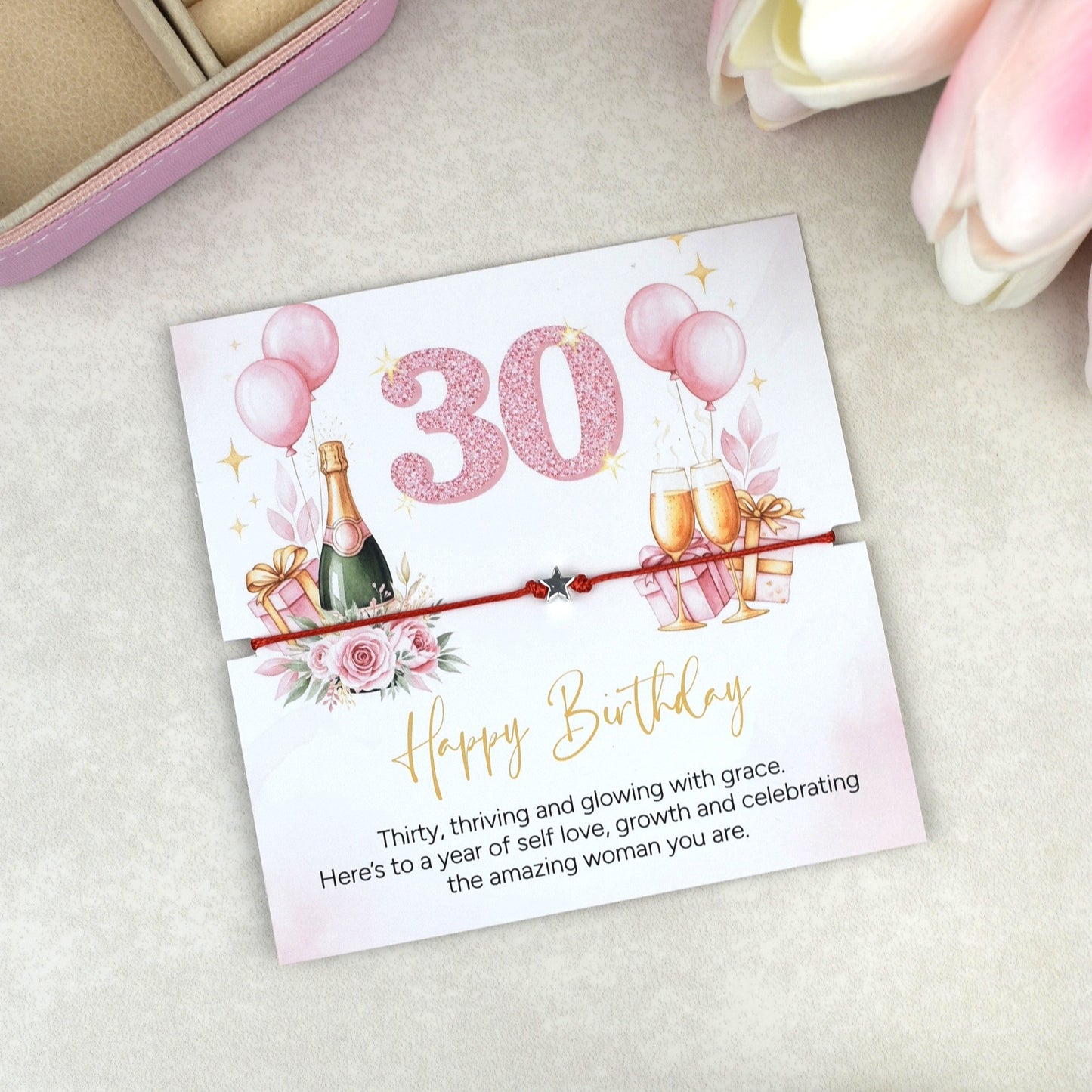 Happy 30th Birthday Bracelet | Milestone 30th Birthday Gift for Her