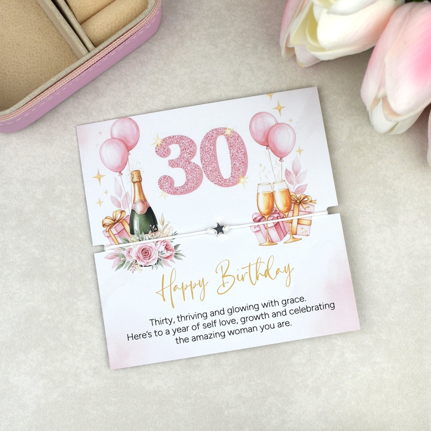 Happy 30th Birthday Bracelet | Milestone 30th Birthday Gift for Her
