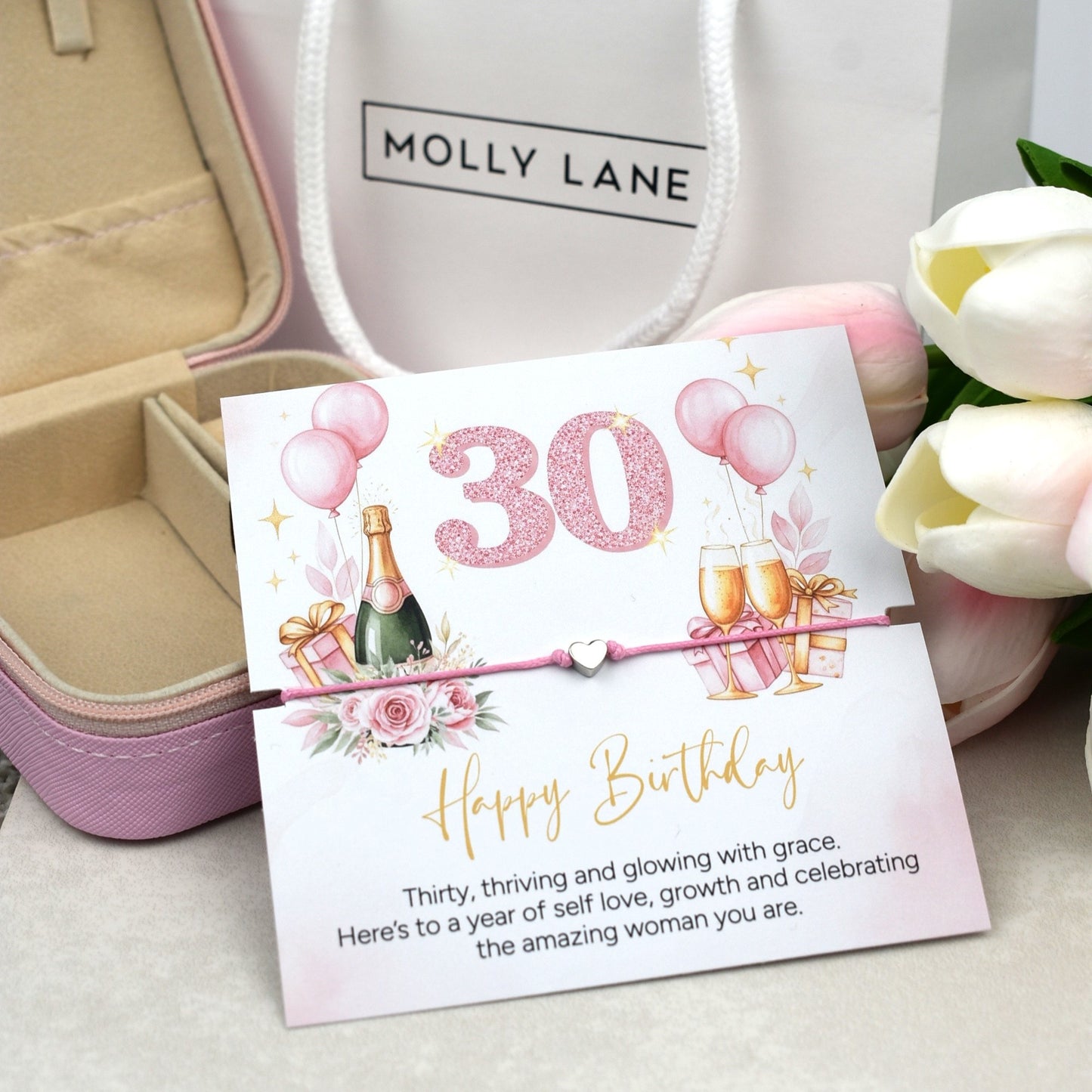 Happy 30th Birthday Bracelet | Milestone 30th Birthday Gift for Her