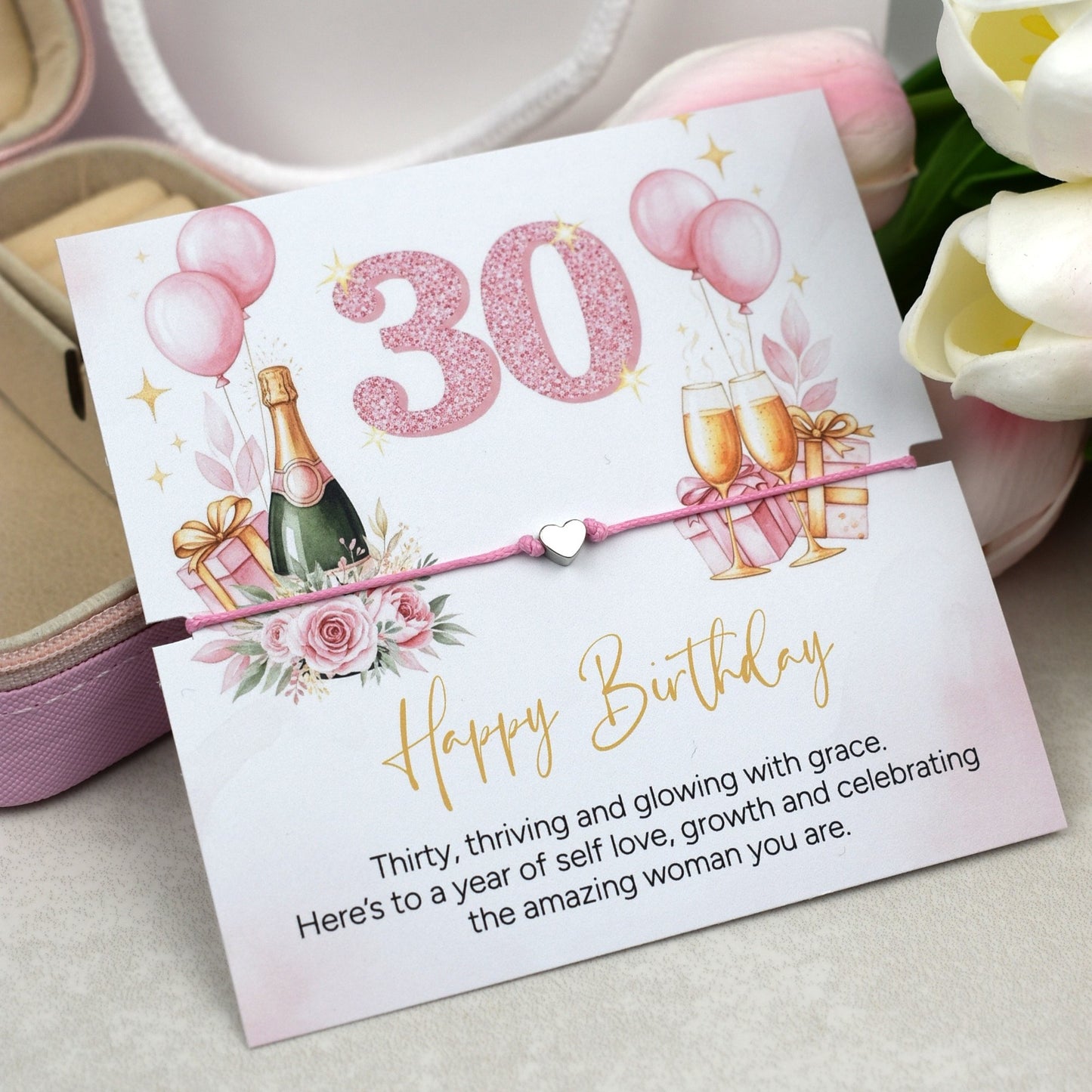 Happy 30th Birthday Bracelet | Milestone 30th Birthday Gift for Her