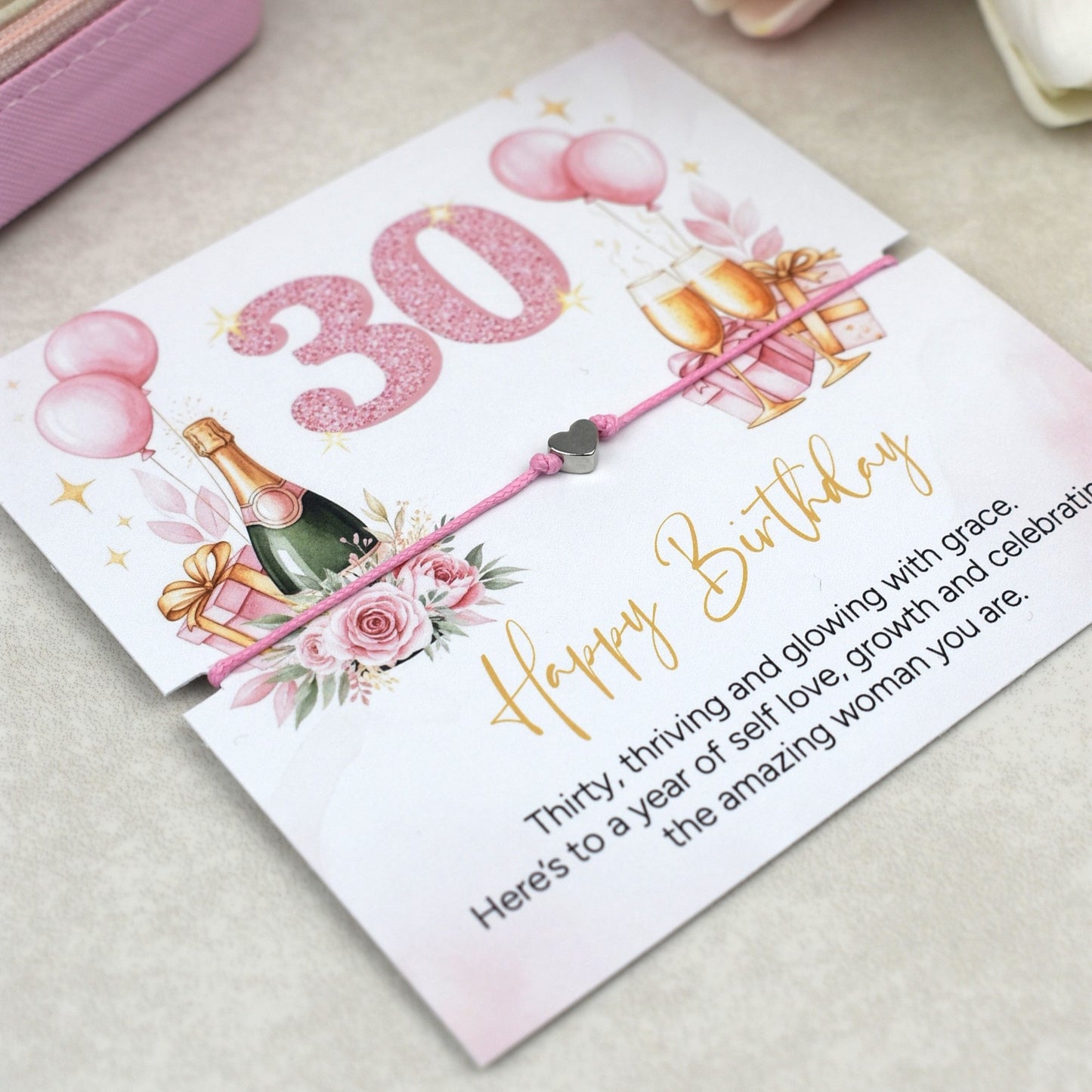 Happy 30th Birthday Bracelet | Milestone 30th Birthday Gift for Her