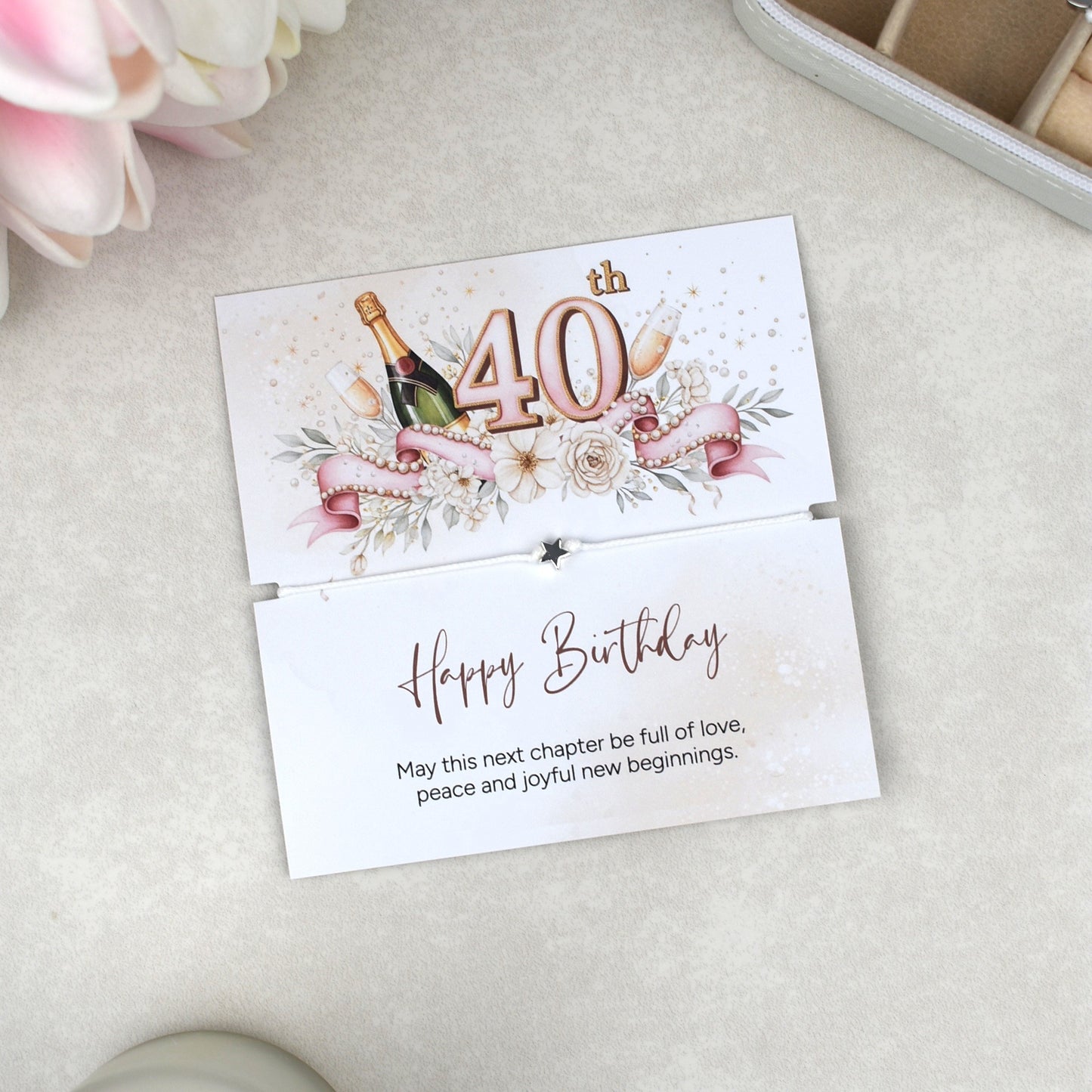 Happy 40th Birthday Bracelet Gift | Forty & Fabulous Milestone Jewellery for Her