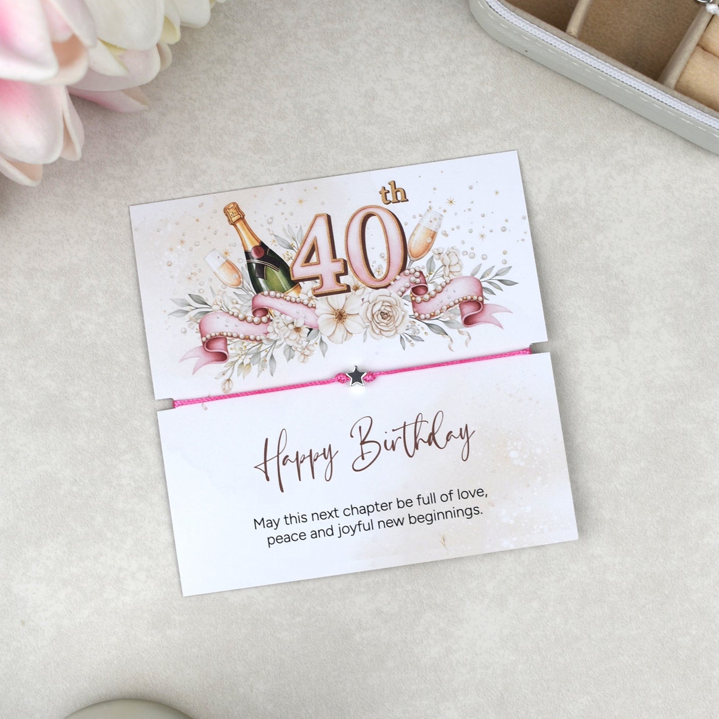Happy 40th Birthday Bracelet Gift | Forty & Fabulous Milestone Jewellery for Her