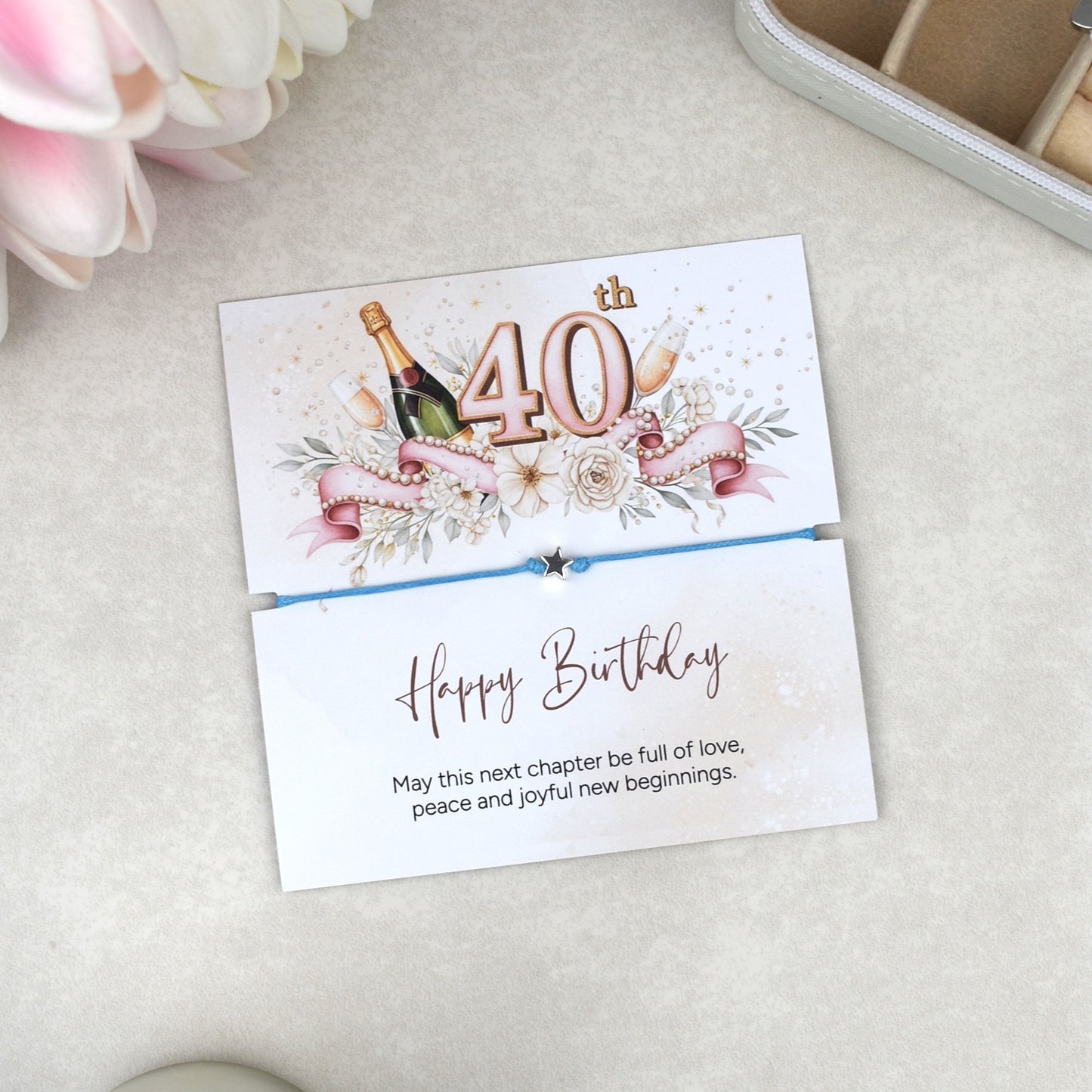 Happy 40th Birthday Bracelet Gift | Forty & Fabulous Milestone Jewellery for Her
