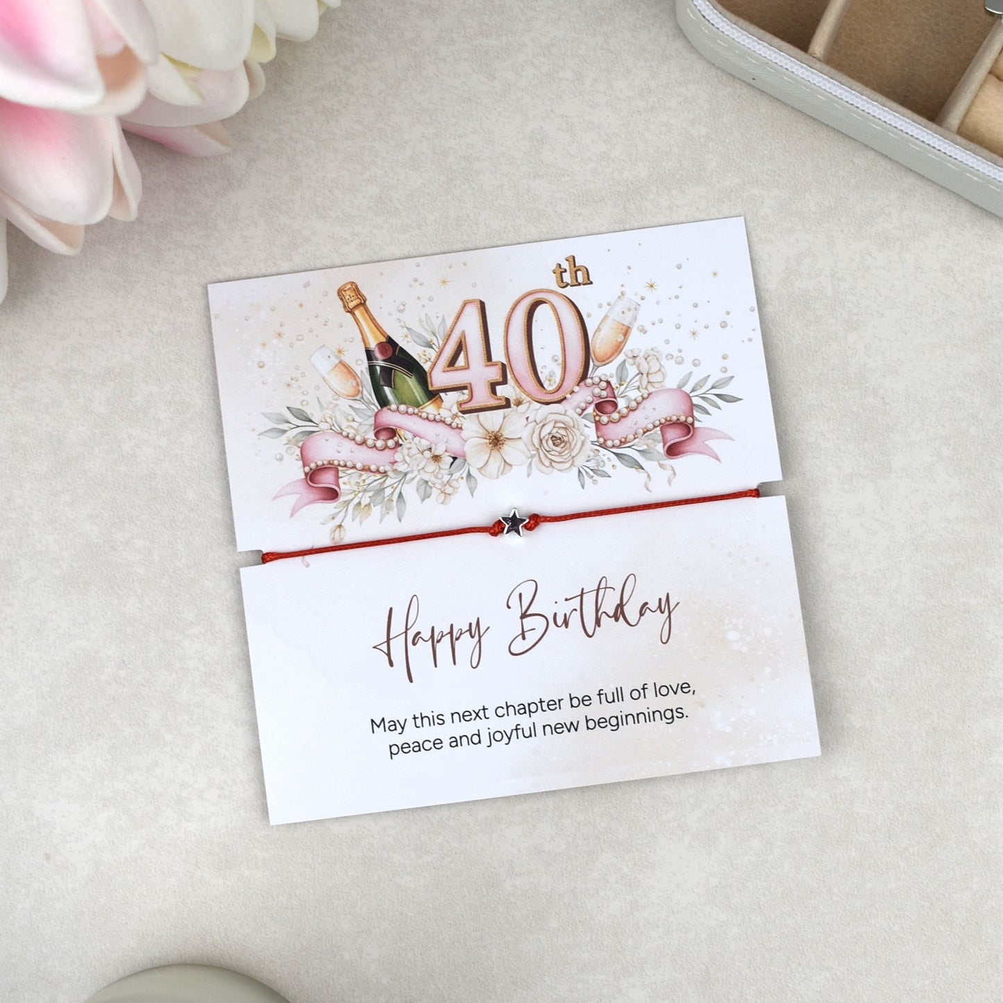 Happy 40th Birthday Bracelet Gift | Forty & Fabulous Milestone Jewellery for Her