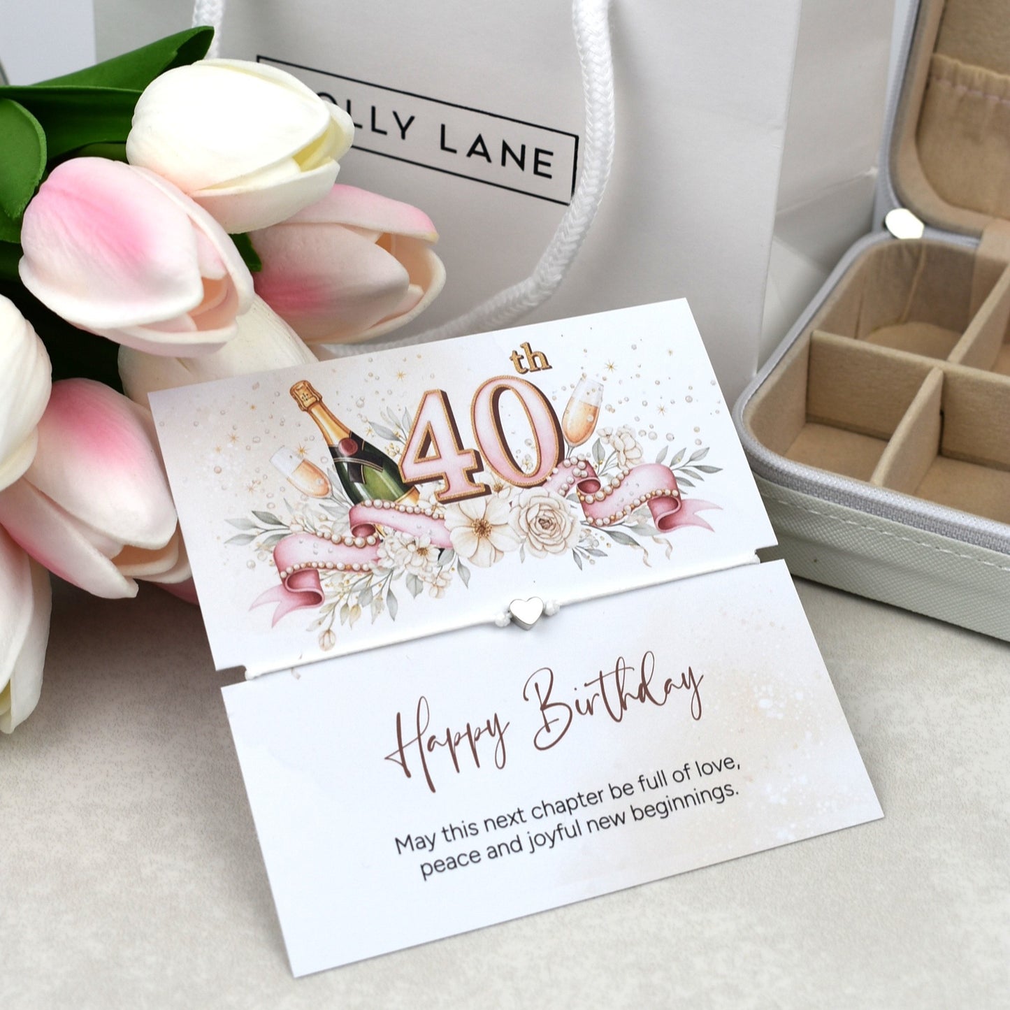 Happy 40th Birthday Bracelet Gift | Forty & Fabulous Milestone Jewellery for Her