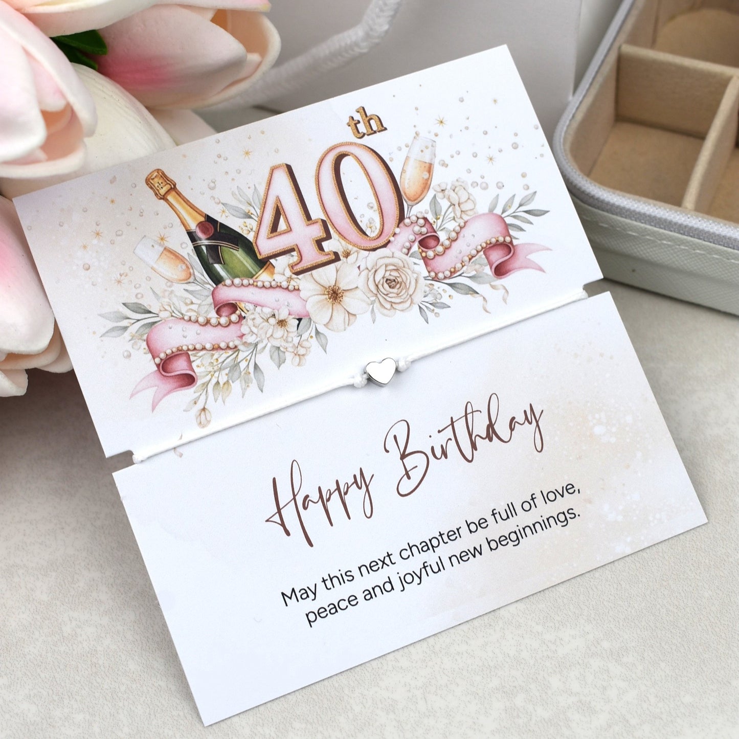 Happy 40th Birthday Bracelet Gift | Forty & Fabulous Milestone Jewellery for Her