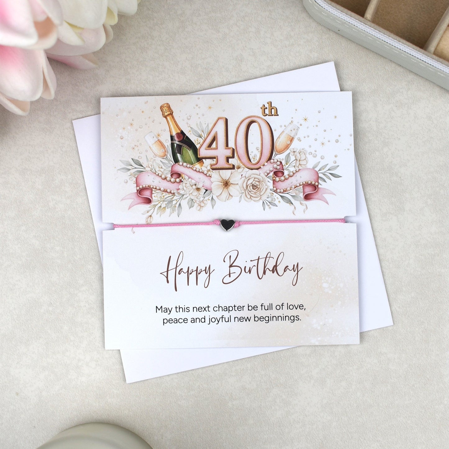 Happy 40th Birthday Bracelet Gift | Forty & Fabulous Milestone Jewellery for Her