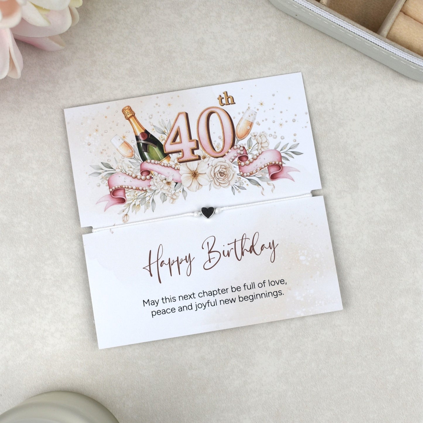 Happy 40th Birthday Bracelet Gift | Forty & Fabulous Milestone Jewellery for Her