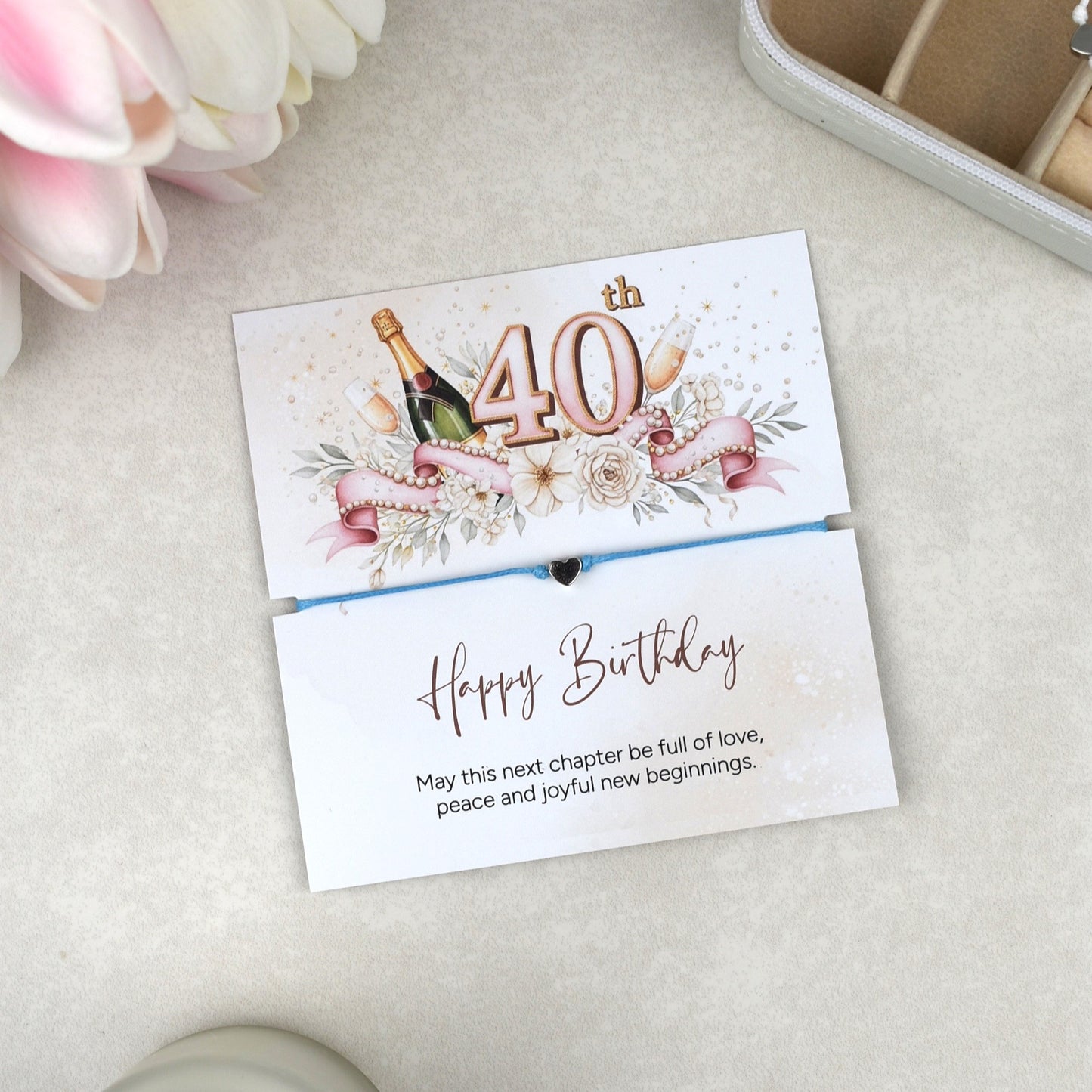 Happy 40th Birthday Bracelet Gift | Forty & Fabulous Milestone Jewellery for Her