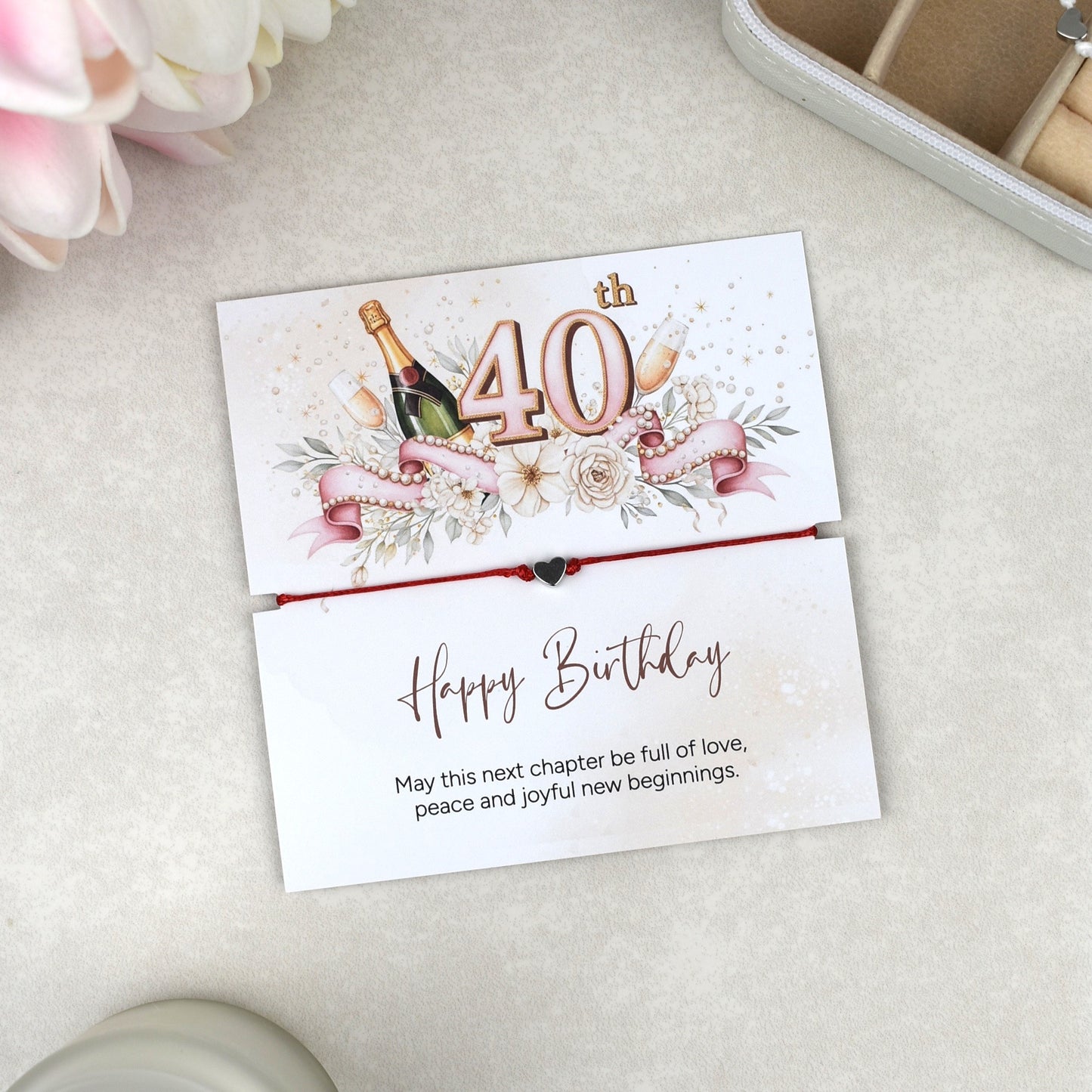 Happy 40th Birthday Bracelet Gift | Forty & Fabulous Milestone Jewellery for Her