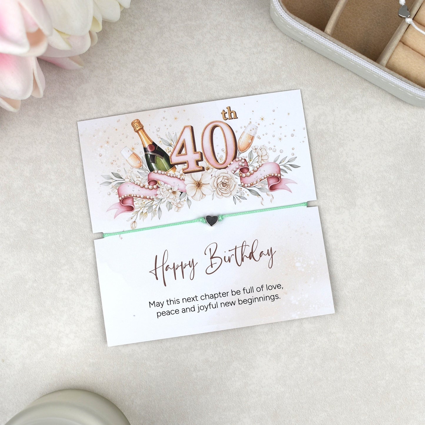 Happy 40th Birthday Bracelet Gift | Forty & Fabulous Milestone Jewellery for Her