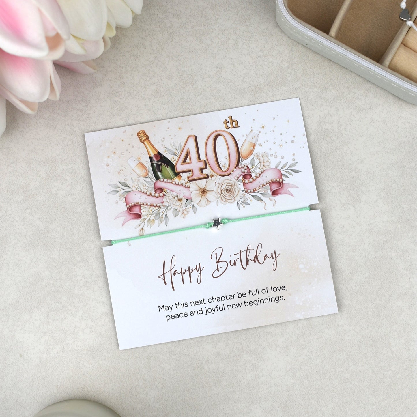 Happy 40th Birthday Bracelet Gift | Forty & Fabulous Milestone Jewellery for Her
