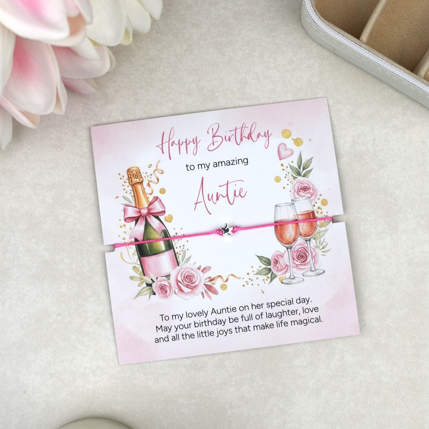 Happy Birthday To My Amazing Auntie Bracelet Gift | Auntie Birthday Jewellery