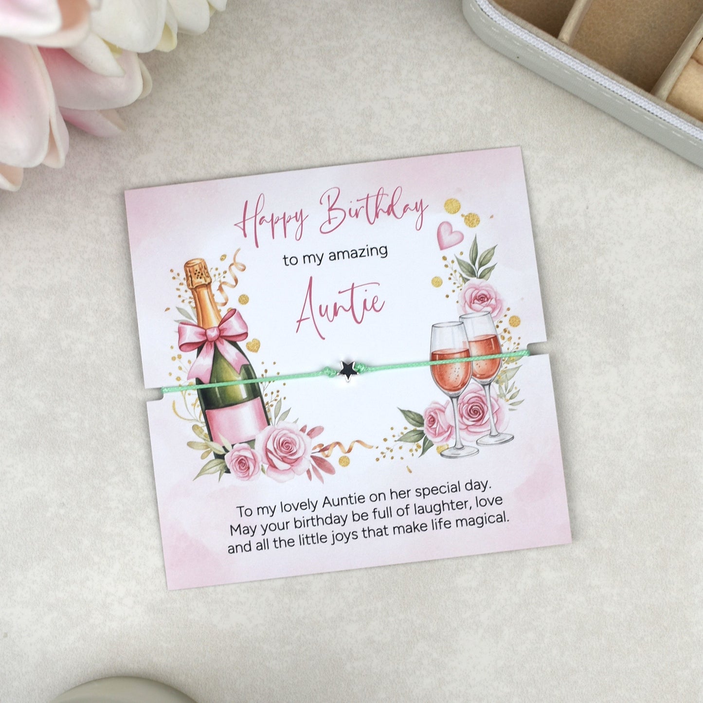 Happy Birthday To My Amazing Auntie Bracelet Gift | Auntie Birthday Jewellery