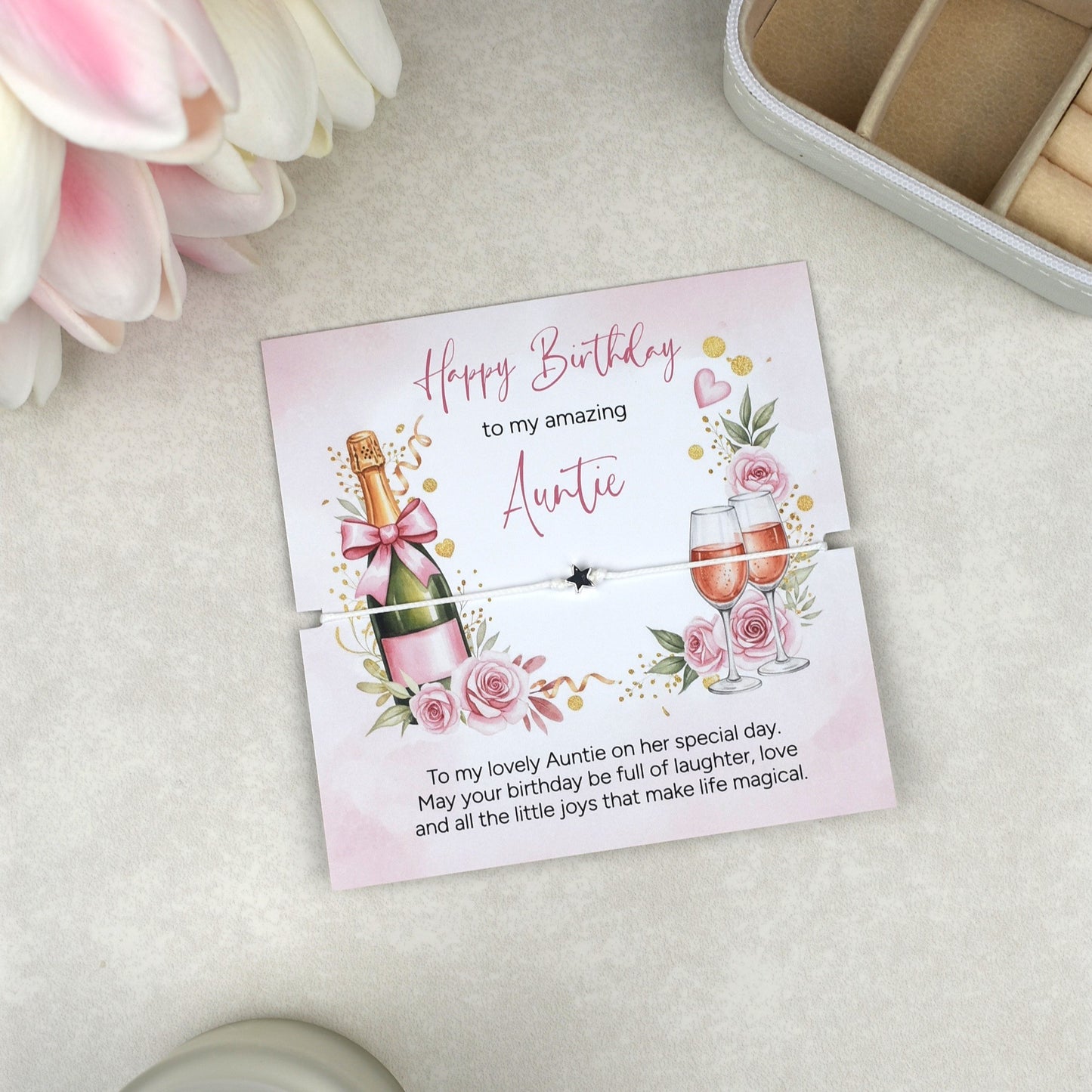 Happy Birthday To My Amazing Auntie Bracelet Gift | Auntie Birthday Jewellery
