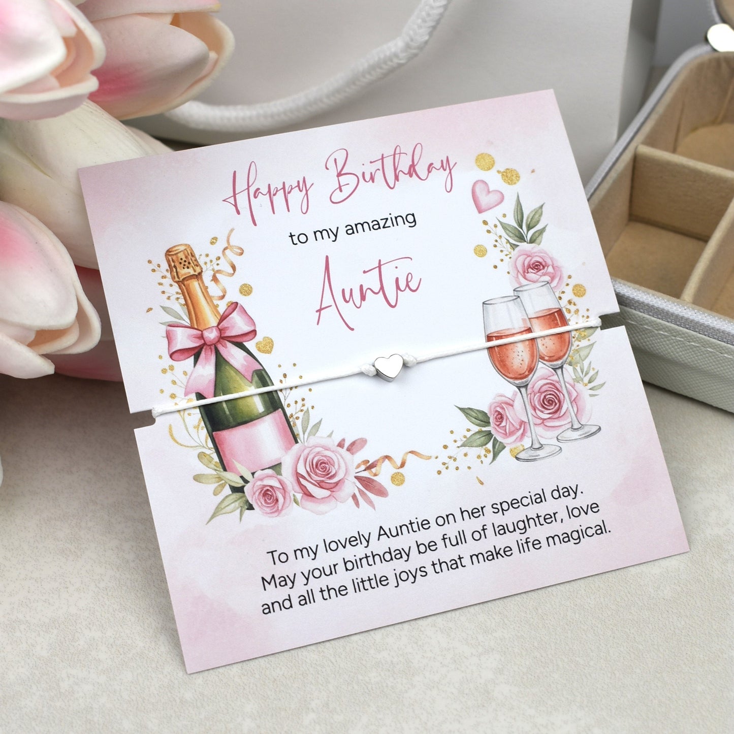 Happy Birthday To My Amazing Auntie Bracelet Gift | Auntie Birthday Jewellery