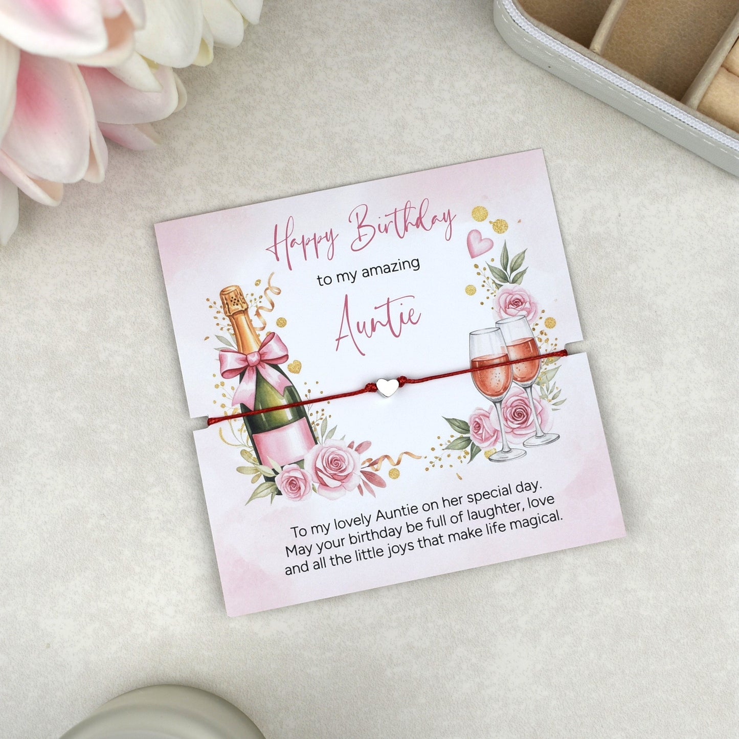 Happy Birthday To My Amazing Auntie Bracelet Gift | Auntie Birthday Jewellery